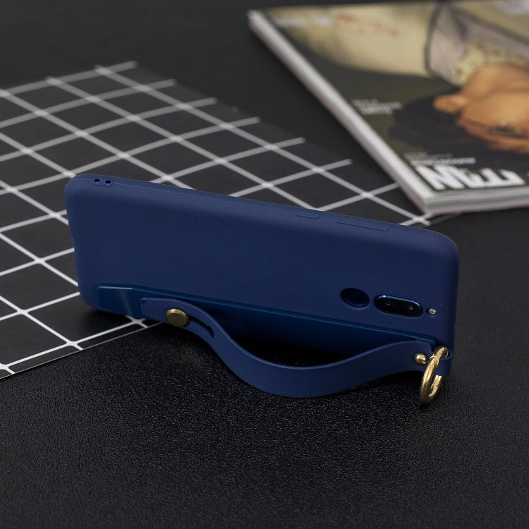 Shockproof Solid Color TPU Case with Wristband For Huawei Mate 10 Lite / Maimang 6