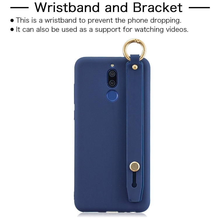 Shockproof Solid Color TPU Case with Wristband For Huawei Mate 10 Lite / Maimang 6