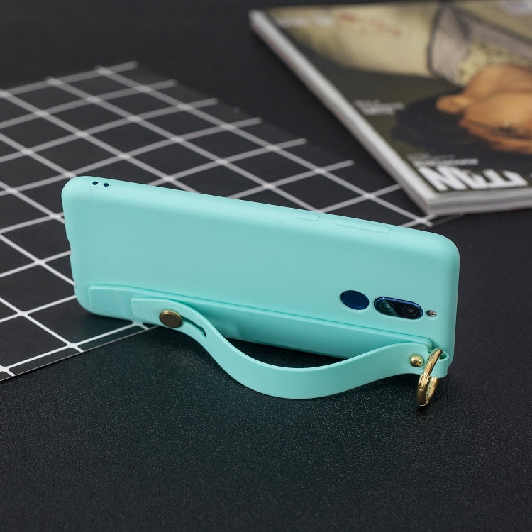 Shockproof Solid Color TPU Case with Wristband For Huawei Mate 10 Lite / Maimang 6