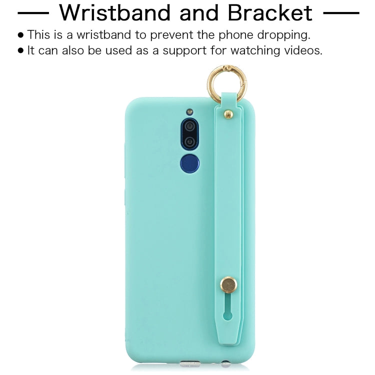 Shockproof Solid Color TPU Case with Wristband For Huawei Mate 10 Lite / Maimang 6