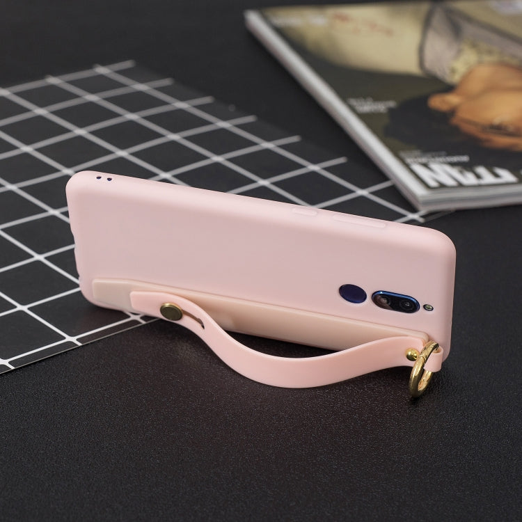 Shockproof Solid Color TPU Case with Wristband For Huawei Mate 10 Lite / Maimang 6