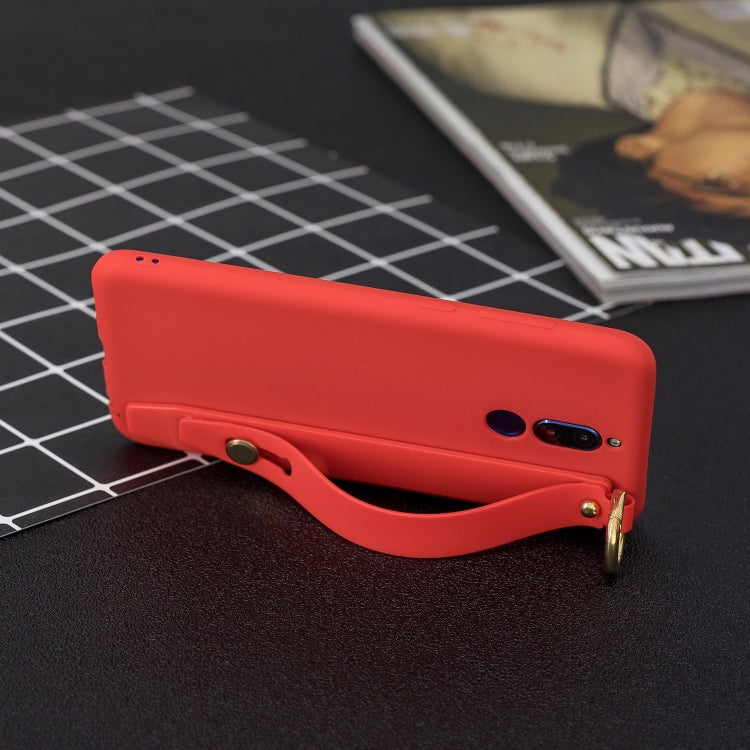 Shockproof Solid Color TPU Case with Wristband For Huawei Mate 10 Lite / Maimang 6