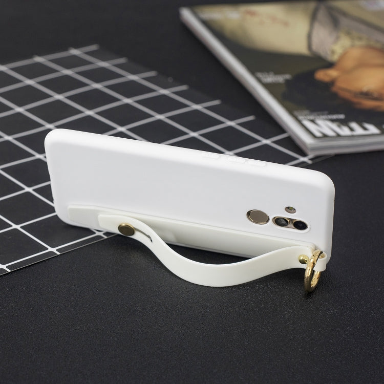 Shockproof Solid Color TPU Case with Wristband For Huawei Mate 20 Lite