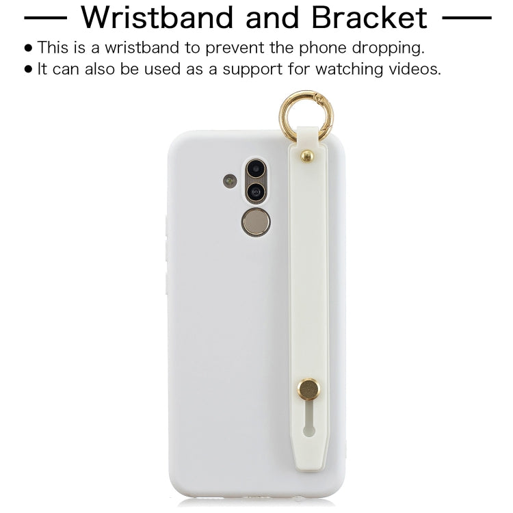 Shockproof Solid Color TPU Case with Wristband For Huawei Mate 20 Lite
