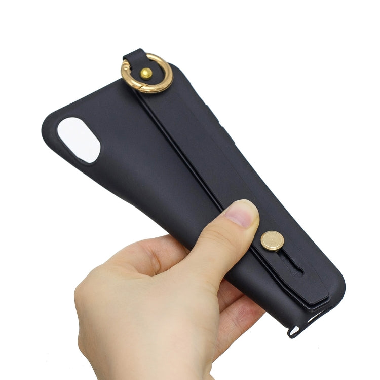 Shockproof Solid Color TPU Case with Wristband For Huawei Mate 20 Lite