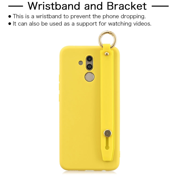 Shockproof Solid Color TPU Case with Wristband For Huawei Mate 20 Lite