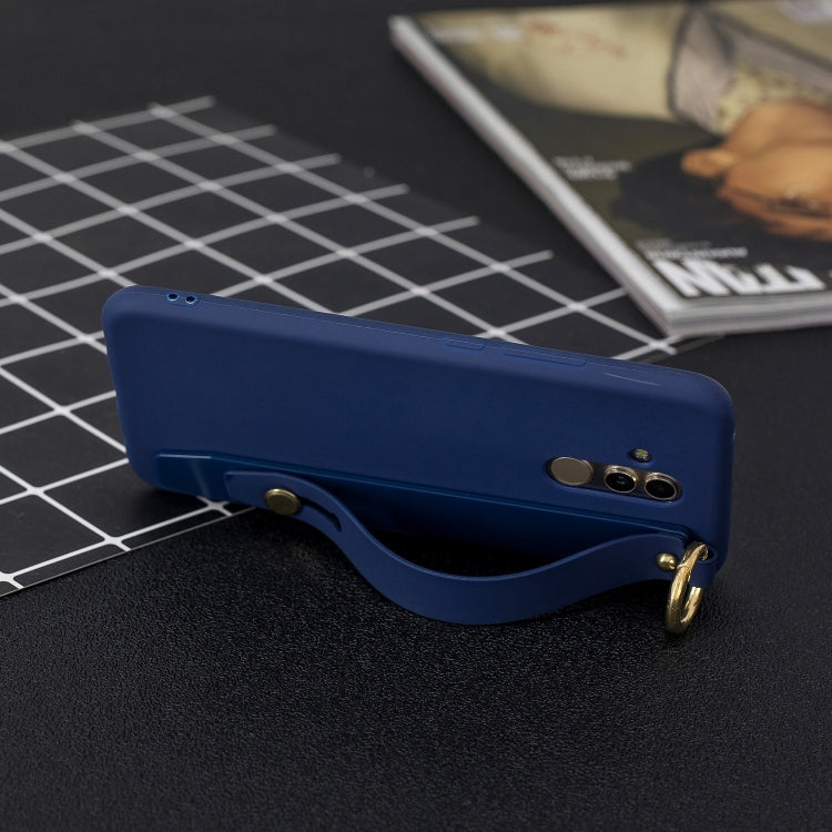 Shockproof Solid Color TPU Case with Wristband For Huawei Mate 20 Lite
