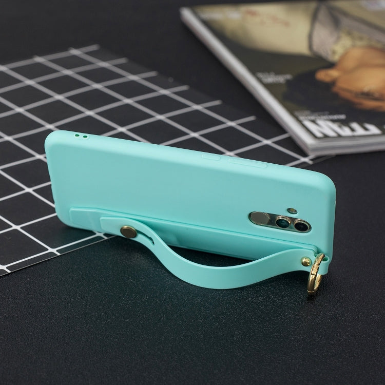 Shockproof Solid Color TPU Case with Wristband For Huawei Mate 20 Lite