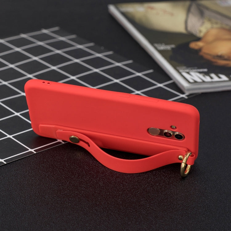 Shockproof Solid Color TPU Case with Wristband For Huawei Mate 20 Lite