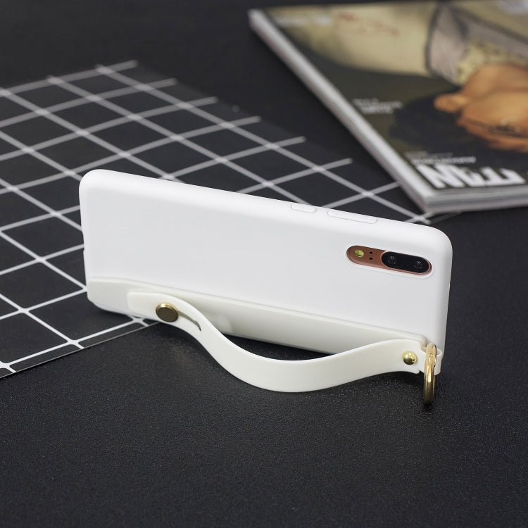 Shockproof Solid Color TPU Case with Wristband For Huawei P20