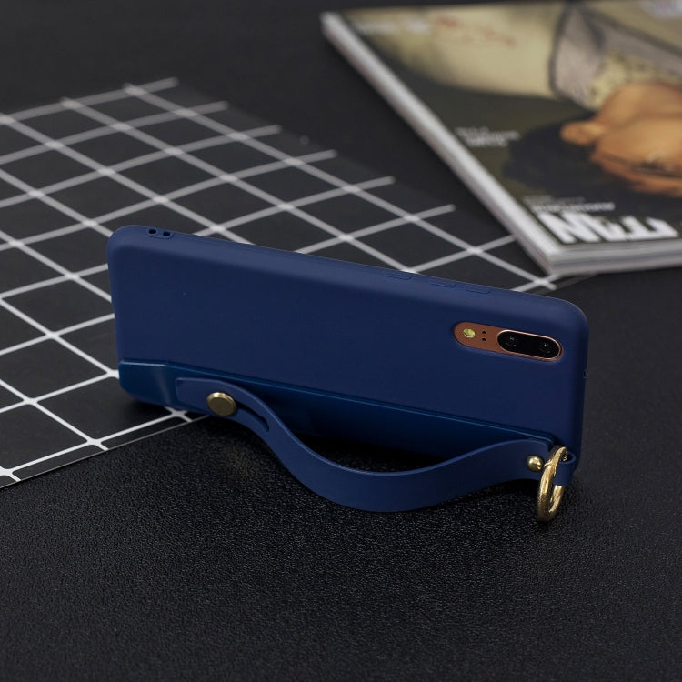Shockproof Solid Color TPU Case with Wristband For Huawei P20