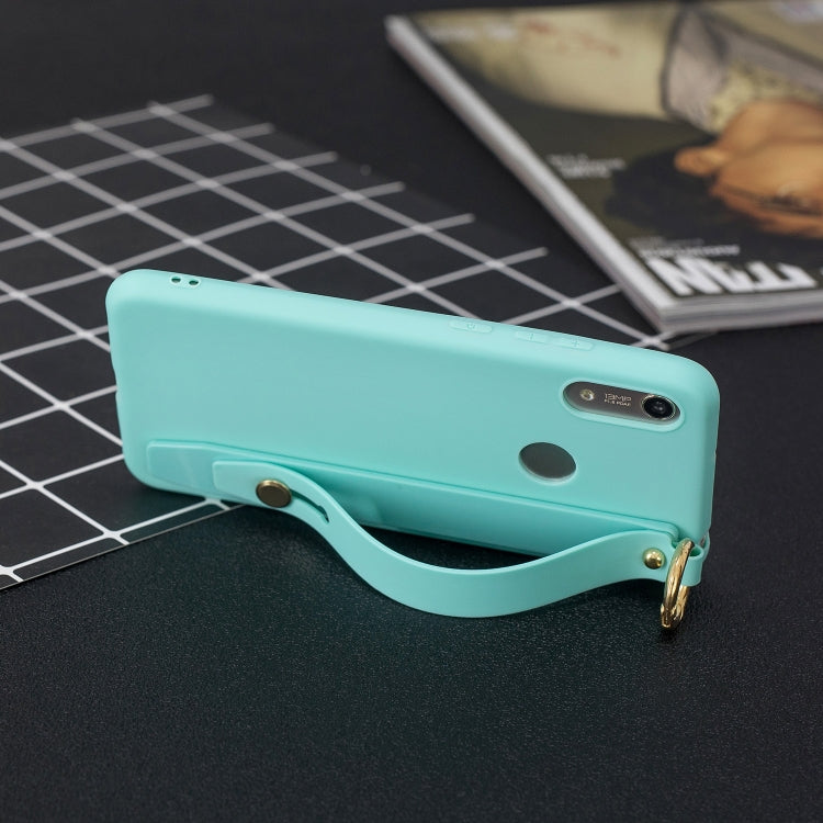 Shockproof Solid Color TPU Case with Wristband For Huawei P20 Lite