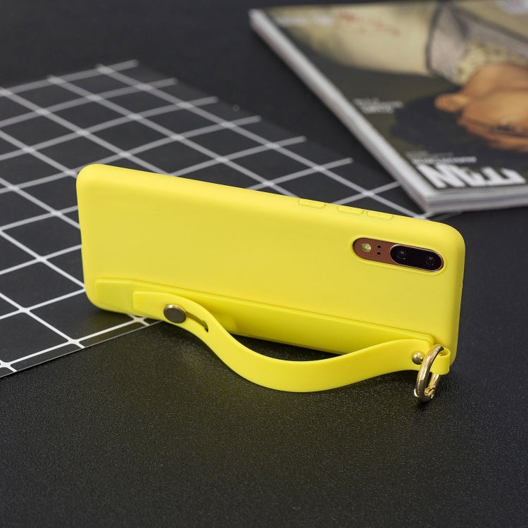 Shockproof Solid Color TPU Case with Wristband For Huawei P20 Pro