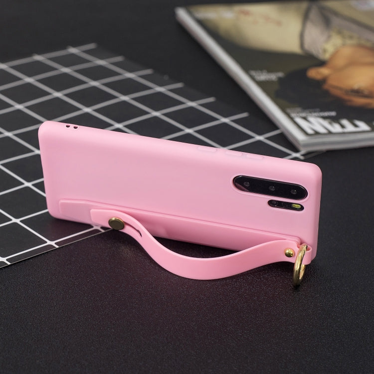 Shockproof Solid Color TPU Case with Wristband For Huawei P30 Pro