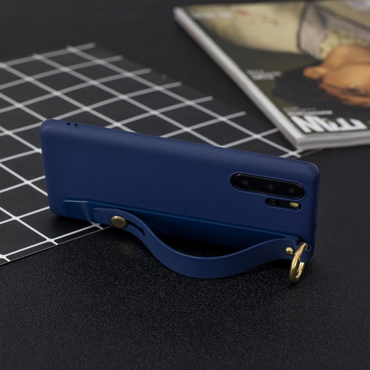 Shockproof Solid Color TPU Case with Wristband For Huawei P30 Pro