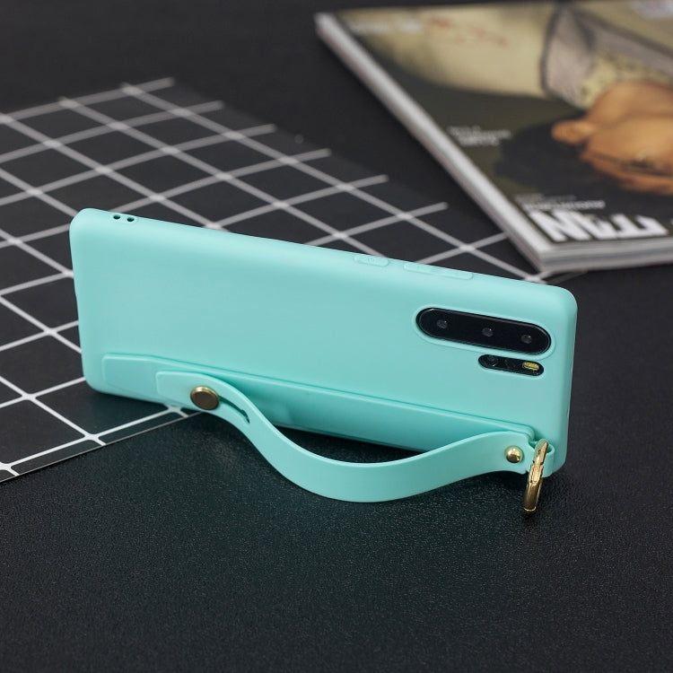 Shockproof Solid Color TPU Case with Wristband For Huawei P30 Pro