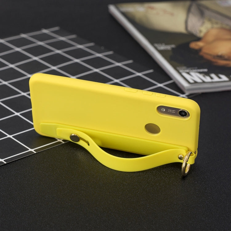 Shockproof Solid Color TPU Case with Wristband For Huawei P30 Lite
