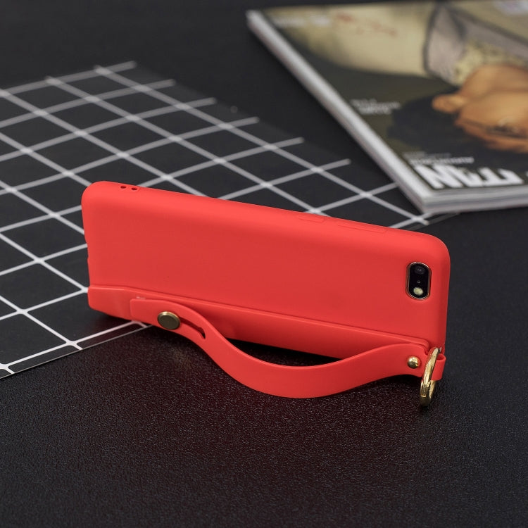 Shockproof Solid Color TPU Case with Wristband For Huawei Y5 Prime (2018)