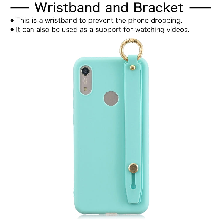 Shockproof Solid Color TPU Case with Wristband For Huawei Honor 8X