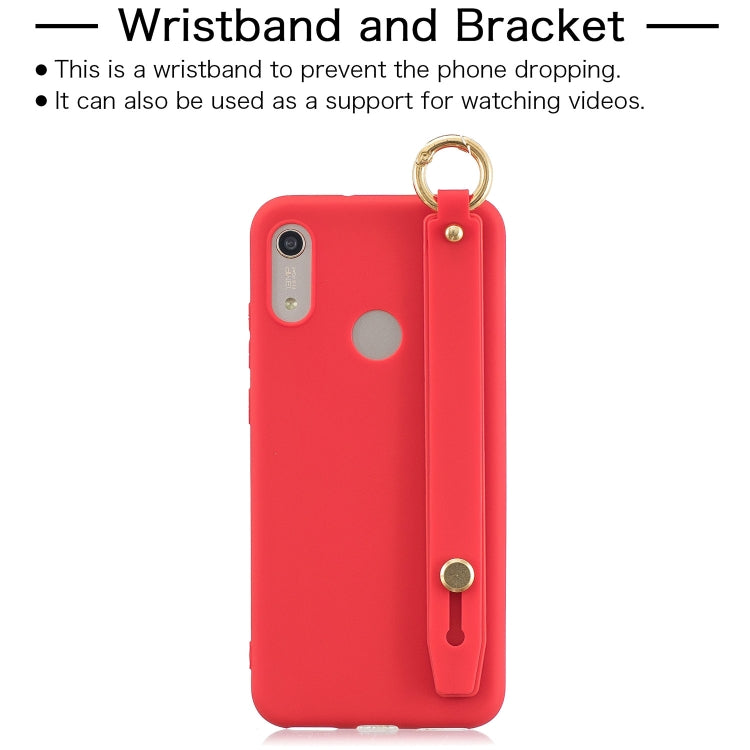 Shockproof Solid Color TPU Case with Wristband For Huawei Honor 8X