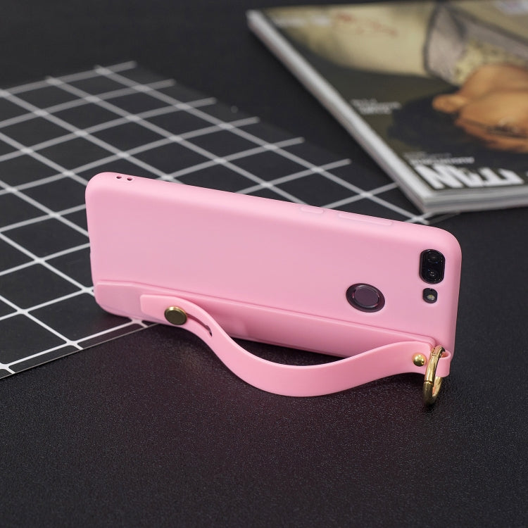 Shockproof Solid Color TPU Case with Wristband For Huawei Honor 9 Lite