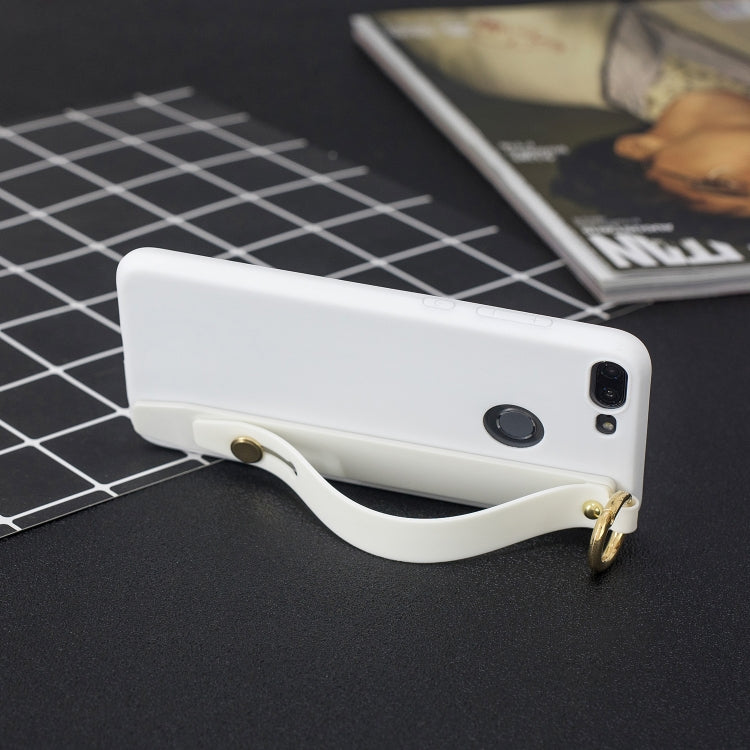 Shockproof Solid Color TPU Case with Wristband For Huawei Honor 9 Lite