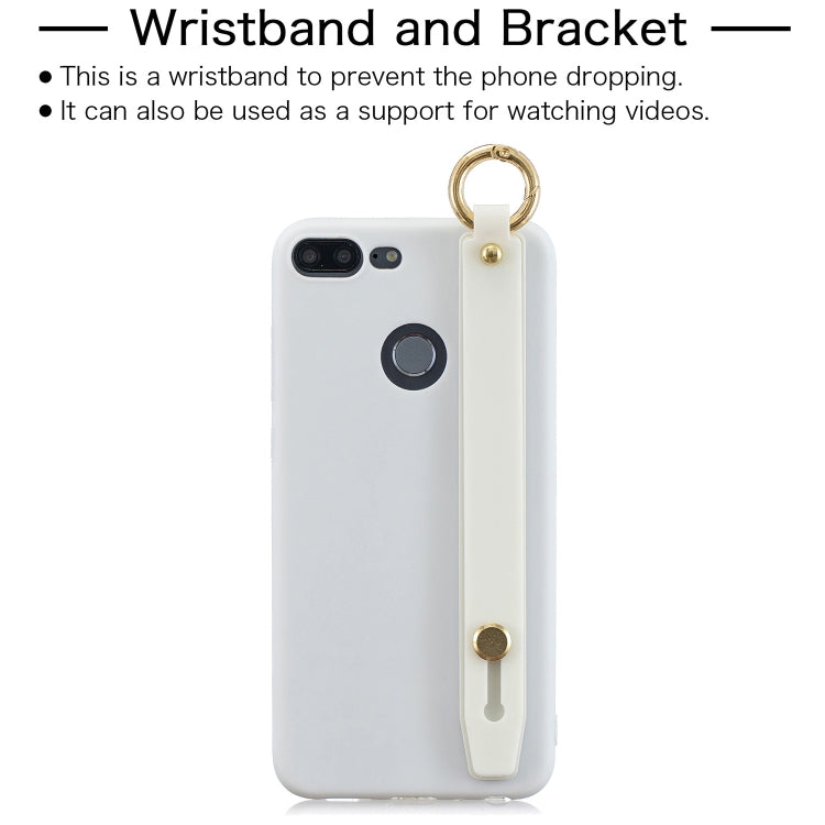 Shockproof Solid Color TPU Case with Wristband For Huawei Honor 9 Lite