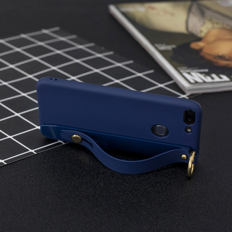 Shockproof Solid Color TPU Case with Wristband For Huawei Honor 9 Lite