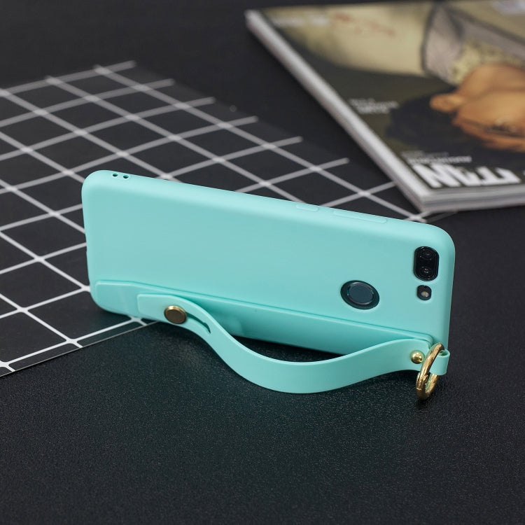 Shockproof Solid Color TPU Case with Wristband For Huawei Honor 9 Lite