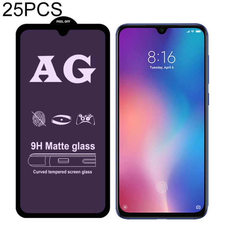 25 PCS AG Matte Anti Blue Light Full Cover Tempered Glass For Xiaomi Redmi Note 7 Pro