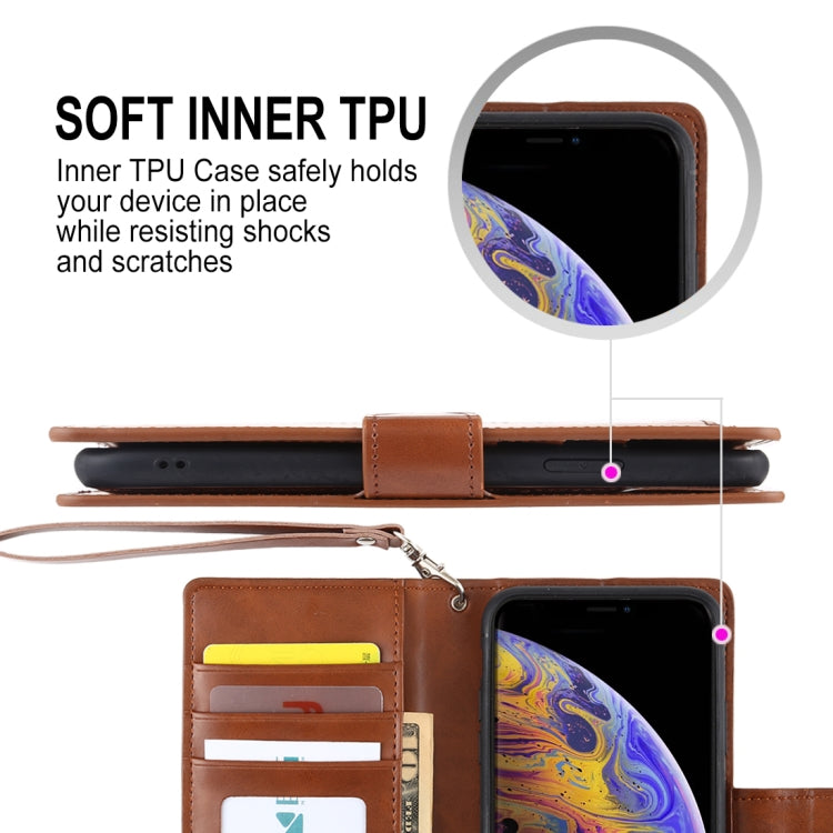 For iPhone X / XS GOOSPERY DETACHABLE DIARY Horizontal Flip Leather Case with Holder & Card Slots & Zipper & Wallet