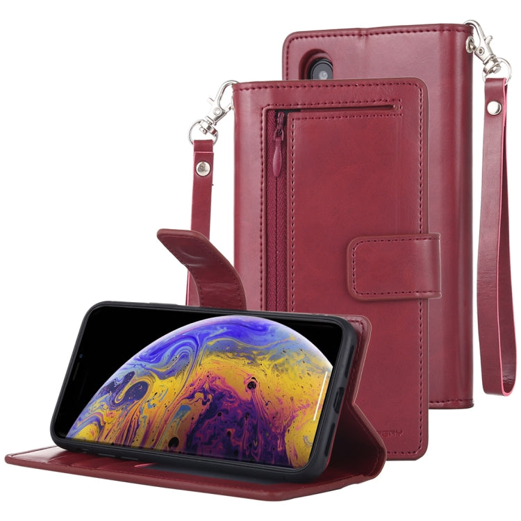 For iPhone X / XS GOOSPERY DETACHABLE DIARY Horizontal Flip Leather Case with Holder & Card Slots & Zipper & Wallet