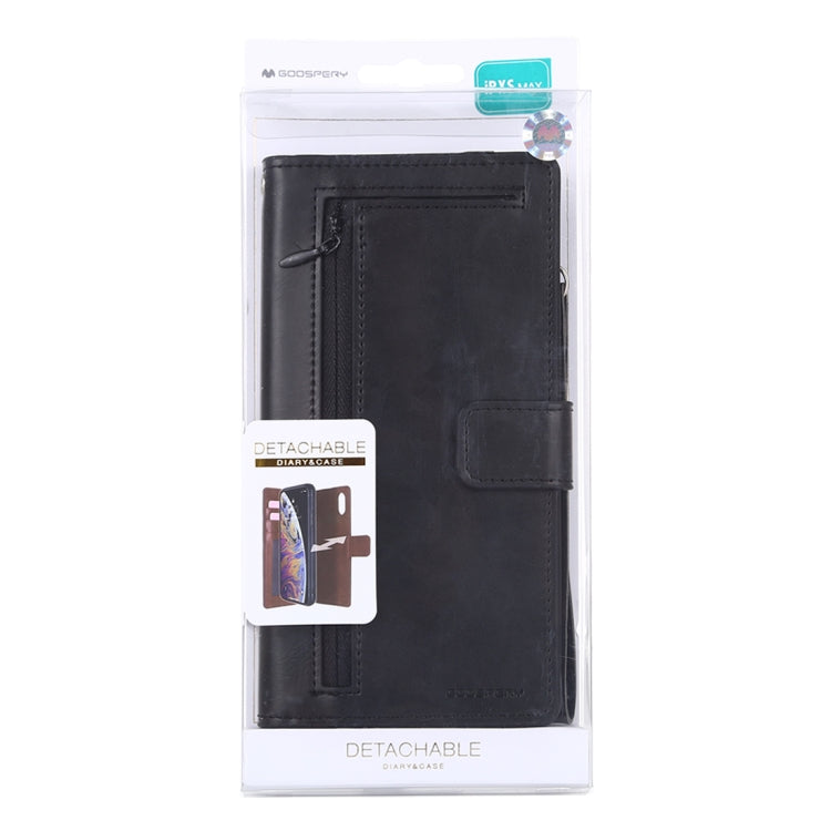 For iPhone XS Max GOOSPERY DETACHABLE DIARY Horizontal Flip Leather Case with Holder & Card Slots & Zipper & Wallet