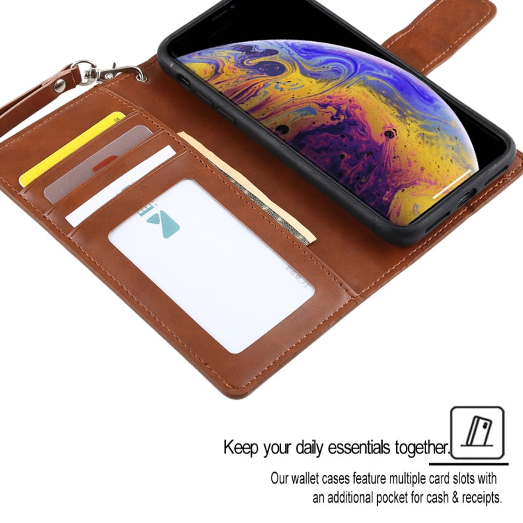 For iPhone XS Max GOOSPERY DETACHABLE DIARY Horizontal Flip Leather Case with Holder & Card Slots & Zipper & Wallet