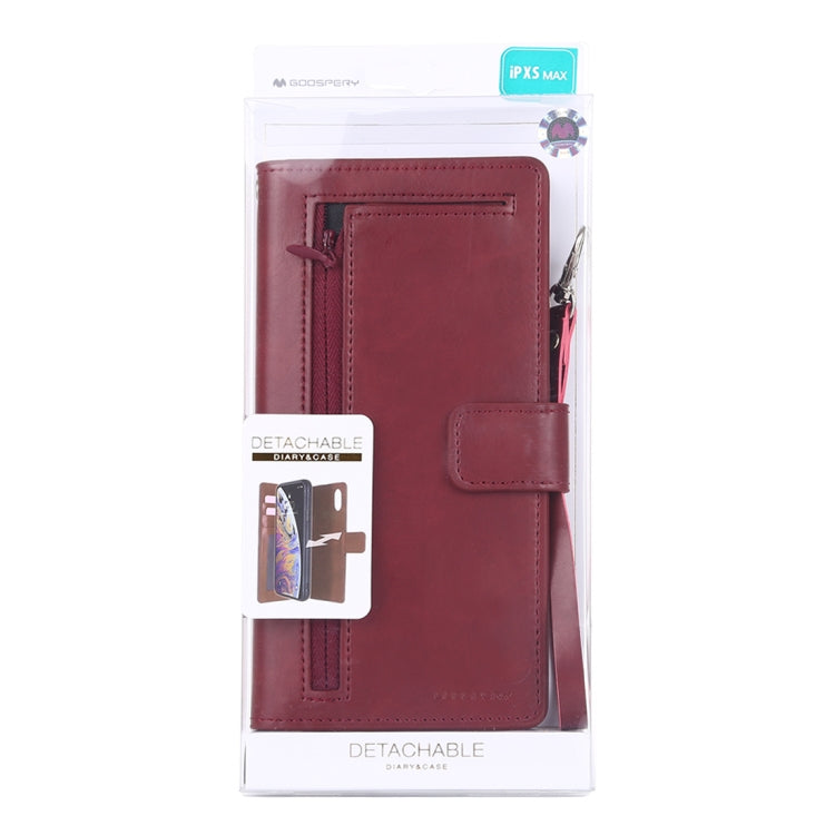 For iPhone XS Max GOOSPERY DETACHABLE DIARY Horizontal Flip Leather Case with Holder & Card Slots & Zipper & Wallet