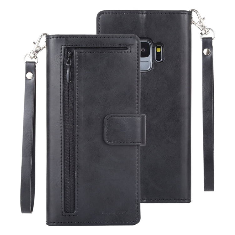 GOOSPERY DETACHABLE DIARY Horizontal Flip Leather Case with Holder & Card Slots & Zipper & Wallet for Galaxy S9