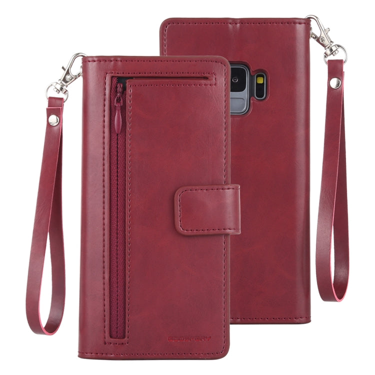 GOOSPERY DETACHABLE DIARY Horizontal Flip Leather Case with Holder & Card Slots & Zipper & Wallet for Galaxy S9