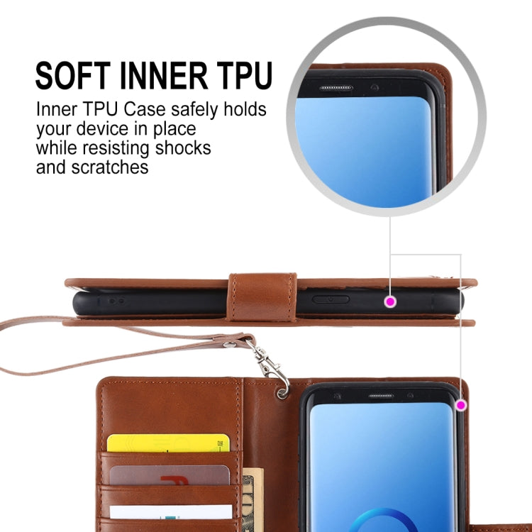 GOOSPERY DETACHABLE DIARY Horizontal Flip Leather Case with Holder & Card Slots & Zipper & Wallet for Galaxy S9