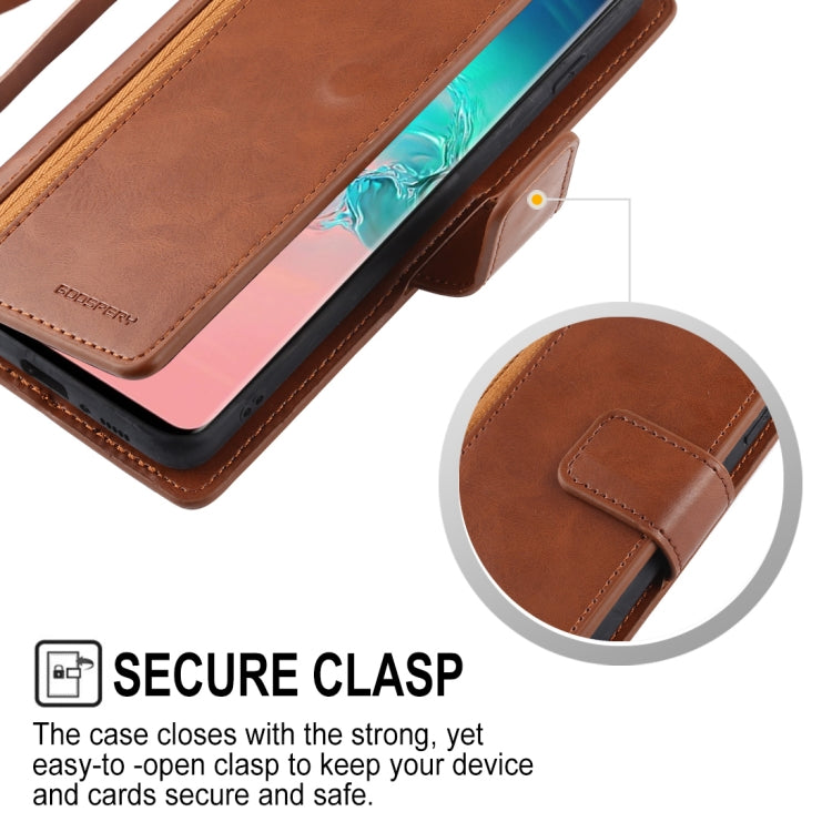 GOOSPERY DETACHABLE DIARY Horizontal Flip Leather Case with Holder & Card Slots & Zipper & Wallet for Galaxy S10