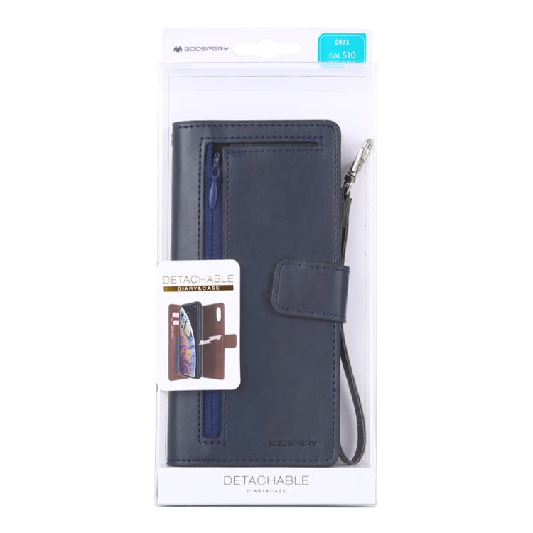 GOOSPERY DETACHABLE DIARY Horizontal Flip Leather Case with Holder & Card Slots & Zipper & Wallet for Galaxy S10