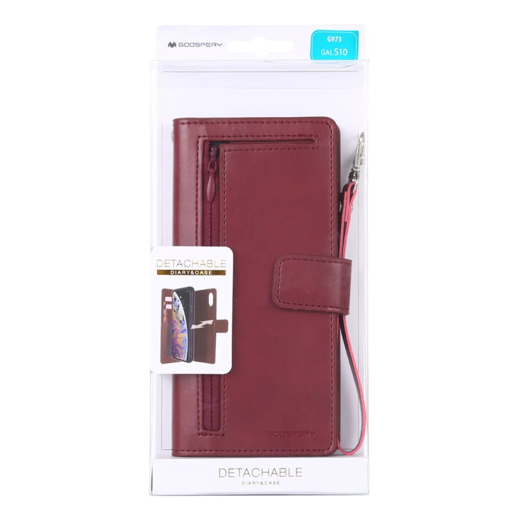 GOOSPERY DETACHABLE DIARY Horizontal Flip Leather Case with Holder & Card Slots & Zipper & Wallet for Galaxy S10