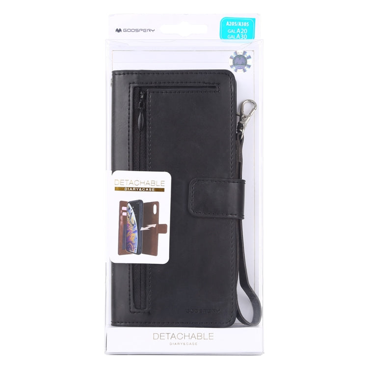 GOOSPERY DETACHABLE DIARY Horizontal Flip Leather Case with Holder & Card Slots & Zipper & Wallet for Galaxy A30 / 20