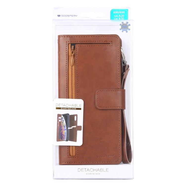 GOOSPERY DETACHABLE DIARY Horizontal Flip Leather Case with Holder & Card Slots & Zipper & Wallet for Galaxy A30 / 20