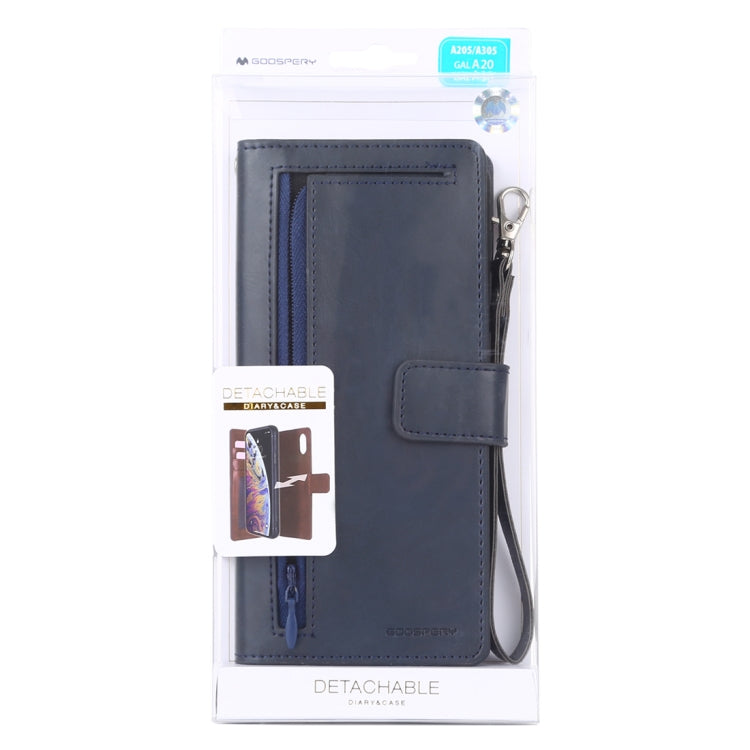 GOOSPERY DETACHABLE DIARY Horizontal Flip Leather Case with Holder & Card Slots & Zipper & Wallet for Galaxy A30 / 20