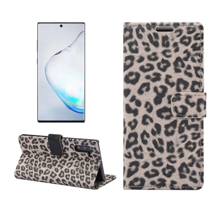 Leopard Pattern Horizontal Flip Leather Case with Holder & Card Slots for Galaxy Note 10