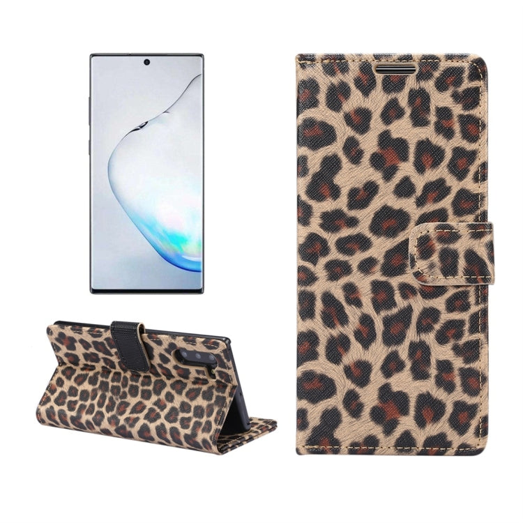 Leopard Pattern Horizontal Flip Leather Case with Holder & Card Slots for Galaxy Note 10