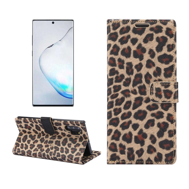 Leopard Pattern Horizontal Flip Leather Case with Holder & Card Slots for Galaxy Note 10+