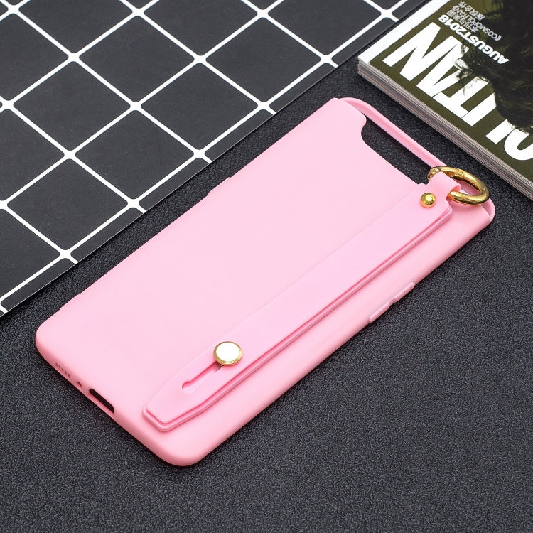 Shockproof Solid Color TPU Case with Wristband For Galaxy A80