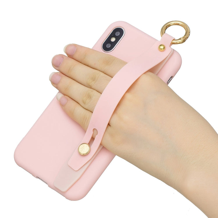 Shockproof Solid Color TPU Case with Wristband For Galaxy A80