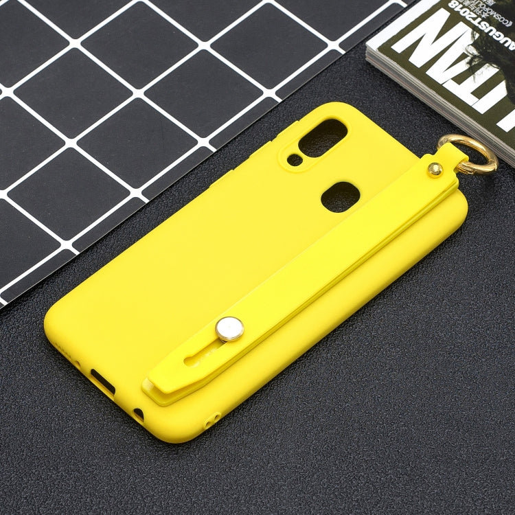 Shockproof Solid Color TPU Case with Wristband For Galaxy A20e